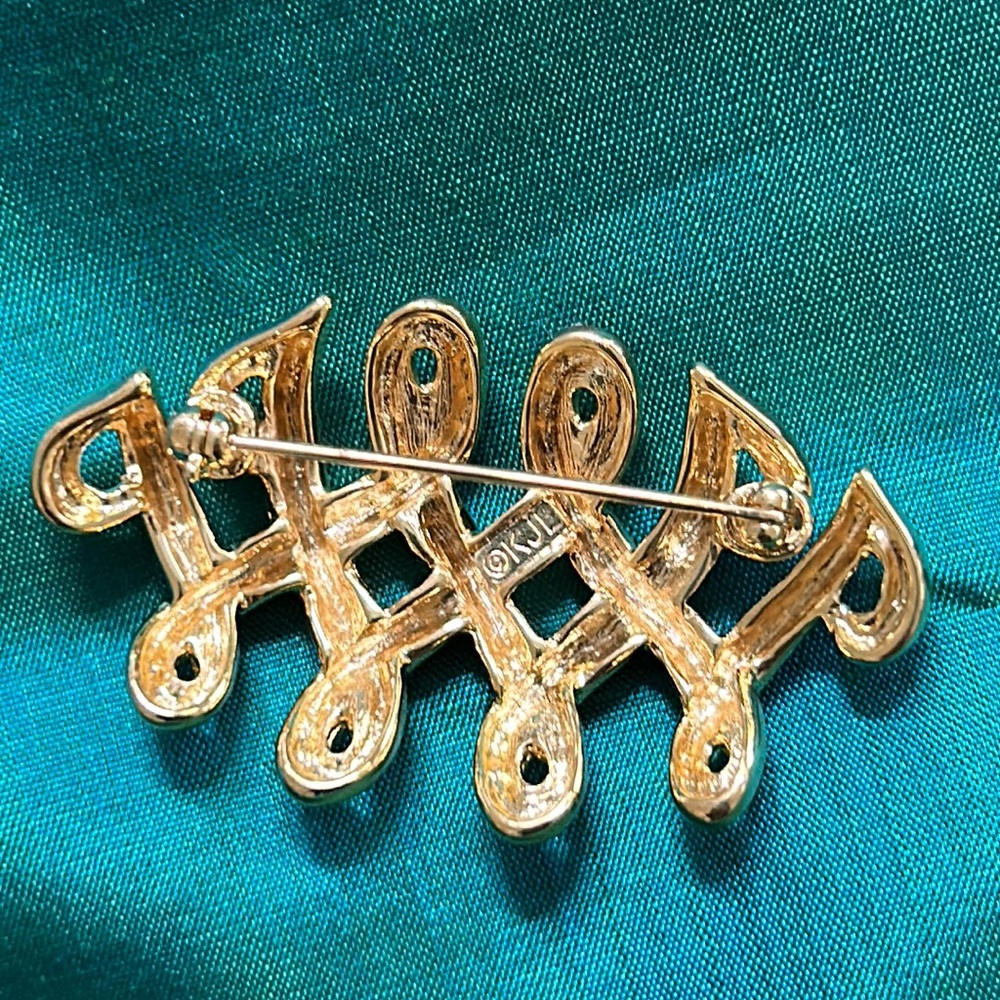VTG Kenneth Jay Lane signed Brooch, gold color - Picture 3 of 4